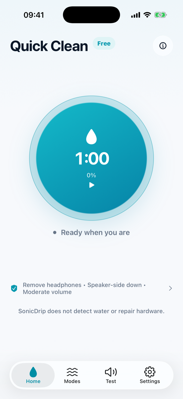 SonicDrip — English app screenshot