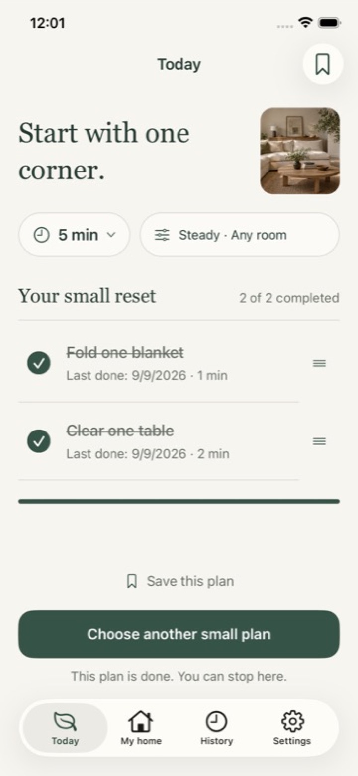 Tidyvia — English app screenshot
